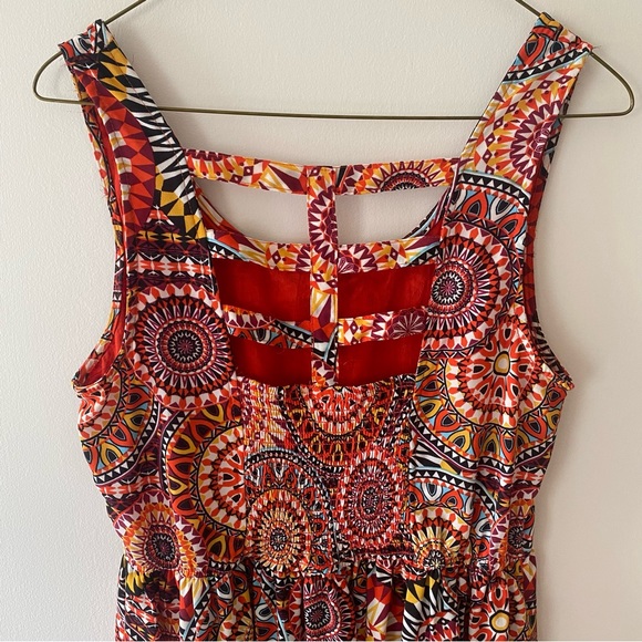 Xhilaration Target Brand Multicolored Fit and Flare Patterned Dress with Pockets - Picture 5 of 13